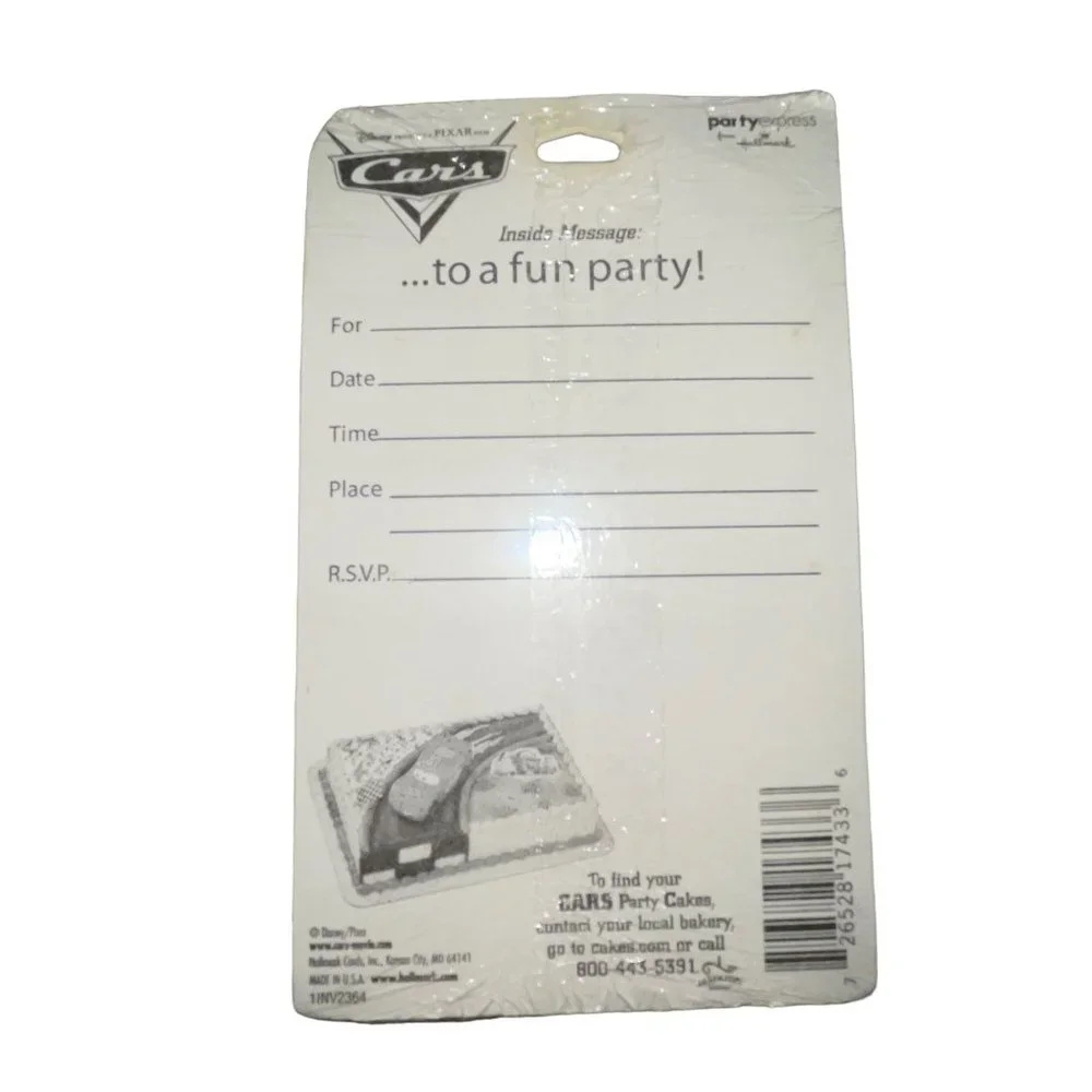 NIP Hallmark Disney Cars Birthday Party Invitations 8Ct Mater Lightning McQueen - Picture 2 of 3